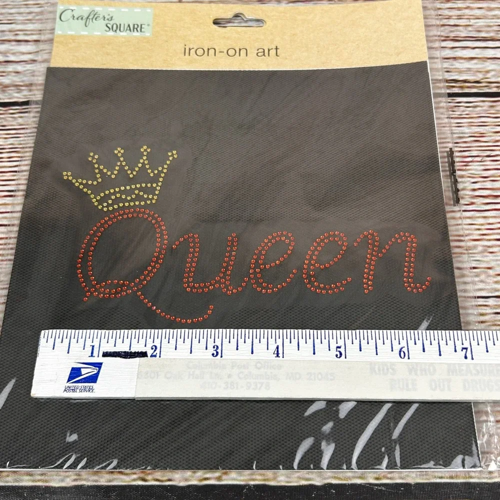 Crafters Square Queen Crown Rhinestone Iron On Art Heat Transfer Applique 328102